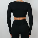 Load image into Gallery viewer, Seamless Ultra Soft Long Sleeve Yoga Crop Removable Pads