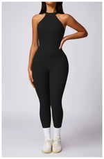 Load image into Gallery viewer, Backless Contour Jumpsuit Set with Seamless Performance