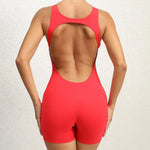 Load image into Gallery viewer, Backless One-Piece Yoga Tracksuit Breathable Nylon Knit