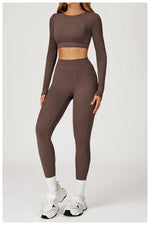 Load image into Gallery viewer, Two-Piece Contoured Breathable Yoga Set Leggings Silhouette