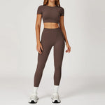 Load image into Gallery viewer, Two-Piece Contoured Breathable Yoga Set Leggings Silhouette