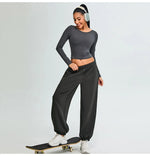 Load image into Gallery viewer, Soft Backless Sculpted Athleisure Crop Top With Sleeves