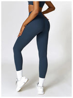 Load image into Gallery viewer, Seamless Sculpted Yoga Core Set Leggings Ribbed Contour