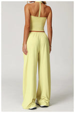 Load image into Gallery viewer, Breathable Contour Drawstring Wide Leg Athletic Pants