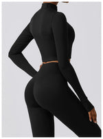 Load image into Gallery viewer, Contoured Interwoven Athleisure Long Sleeve Yoga Ensemble
