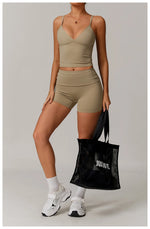 Load image into Gallery viewer, 2 Piece Seamless Contour Yoga Set Nylon Spandex Blend