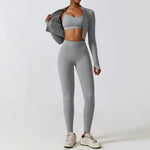 Load image into Gallery viewer, Contoured Interwoven Athleisure Long Sleeve Yoga Ensemble
