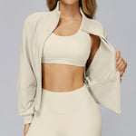 Load image into Gallery viewer, Wind Proof Zip Front Standing Collar Sweat Shirt Regular Fit