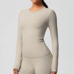 Load image into Gallery viewer, Luxurious Breathable Contoured Long Sleeve Yoga Top Nylon