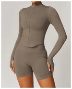 Load image into Gallery viewer, Zippered Performance Long-Sleeve Top Moisture-Wicking