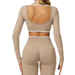 Load image into Gallery viewer, Seamless Ribbed Yoga Top With Breathable Comfort Wear
