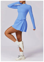 Load image into Gallery viewer, Luxurious Contoured Yoga Set Zippered Front Seamless Nylon