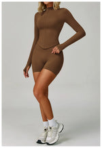 Load image into Gallery viewer, Seamless Contour Yoga Top With Zippered Long Sleeve