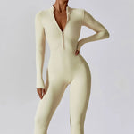 Load image into Gallery viewer, Zippered Contour Yoga Jumpsuit With Performance Gear