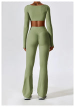 Load image into Gallery viewer, Contour Seamless Crop Yoga Performance Wear Long Sleeve