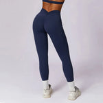 Load image into Gallery viewer, V Back Swept High Waist Contoured Leggings With Performance