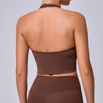 Load image into Gallery viewer, Breathable Hanging Neck Yoga Sports Bra With Contour Support