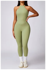 Load image into Gallery viewer, Backless Contour Jumpsuit Set with Seamless Performance