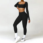 Load image into Gallery viewer, Seamless Two Piece Yoga Set Contour Silhouette Leggings