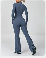 Load image into Gallery viewer, Zippered Contour Seamless Yoga Jump Suit Performance