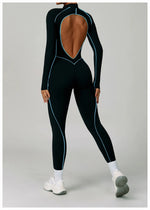Load image into Gallery viewer, Premium Contour Seamless Breathable Jumpsuit With Front Zip