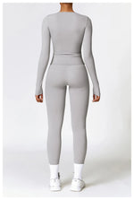 Load image into Gallery viewer, Seamless Sculpted Yoga Core Set Leggings Ribbed Contour