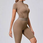Load image into Gallery viewer, Seamless Zippered Contour Yoga Bodysuit for Performance