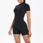 Load image into Gallery viewer, Light Weight Zippered Short Sleeve Jumpsuit Nylon Fabric