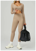 Load image into Gallery viewer, Seamless Ribbed Yoga Top With Breathable Comfort Wear