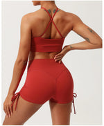 Load image into Gallery viewer, Sculpted Hollow Contour Performance Yoga Shorts Set Nylon