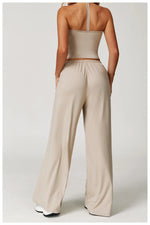 Load image into Gallery viewer, Breathable Contour Drawstring Wide Leg Athletic Pants