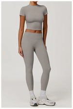 Load image into Gallery viewer, Sculpted Performance Yoga Top Short Sleeve Premium Nylon