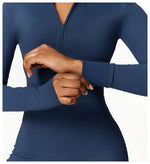 Load image into Gallery viewer, Zippered Contour Yoga Romper With Ultra Compression