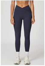 Load image into Gallery viewer, Cross Waist High Rise Contoured Elegance Yoga Leggings