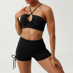Load image into Gallery viewer, Sculpted Hollow Contour Performance Yoga Shorts Set Nylon