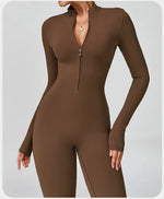Load image into Gallery viewer, Zippered Contour Seamless Yoga Jump Suit Performance