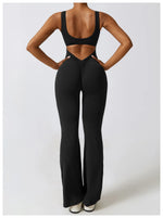 Load image into Gallery viewer, Contoured Back Zip Jumpsuit With Seamless Performance