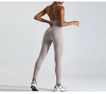 Load image into Gallery viewer, Backless Contour Yoga Jumpsuit Seamless Performance Wear