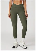 Load image into Gallery viewer, Cross Waist High Rise Contoured Elegance Yoga Leggings