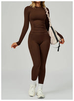 Load image into Gallery viewer, 2 Piece Contoured Breathable Yoga Ensemble Knitwear