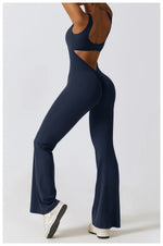 Load image into Gallery viewer, Contoured Back Zip Jumpsuit With Seamless Performance