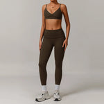 Load image into Gallery viewer, 2 Piece Seamless Contour Yoga Set Nylon Spandex Blend