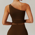 Load image into Gallery viewer, Single Shoulder Sport Bra Sculpt Contour Breathable