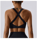 Load image into Gallery viewer, Crossed Shoulder Strap Yoga Bra Premium Nylon Spandex