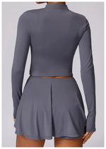 Load image into Gallery viewer, Luxurious Contoured Yoga Set Zippered Front Seamless Nylon