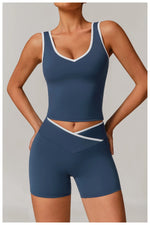 Load image into Gallery viewer, Breathable Two Piece Performance Yoga Set Contour Leggings