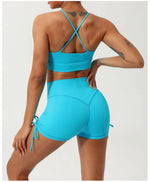 Load image into Gallery viewer, Sculpted Hollow Contour Performance Yoga Shorts Set Nylon