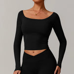 Load image into Gallery viewer, Performance Contour Knit Long Sleeve Yoga Top Nylon Spandex