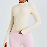 Load image into Gallery viewer, Zippered Studio Contoured Long Sleeve Sports Jacket