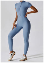 Load image into Gallery viewer, Seamless One Piece Yoga Bodysuit Zippered Breathable